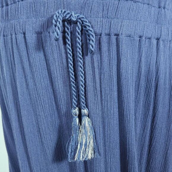 Style & Co. Navy Boho Maxi Dress with Eyelet Lace Accents and Tassel Size Large - Picture 5 of 8